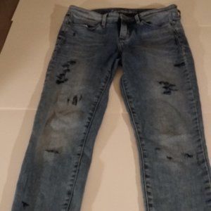 Calvin Klein Women's Ankle Distressed Blue Jeans